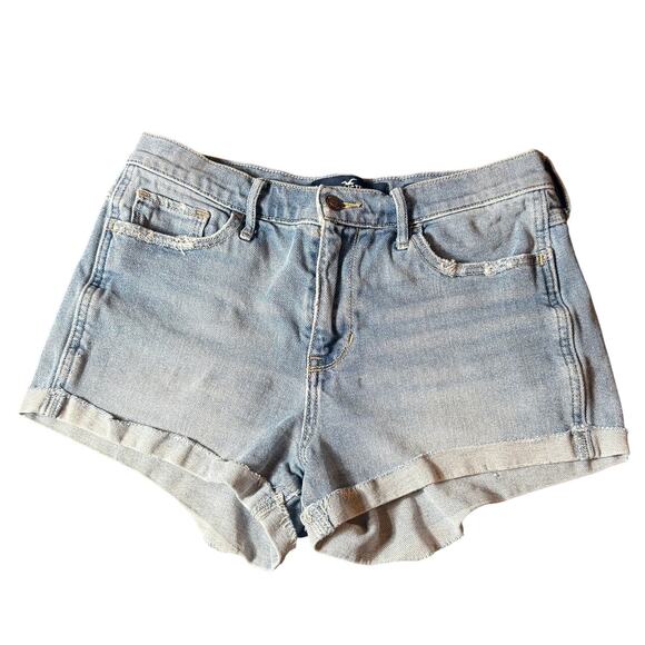 Hollister High Rise Short Short Size 7/28 Y2K Light Wash - Picture 1 of 5